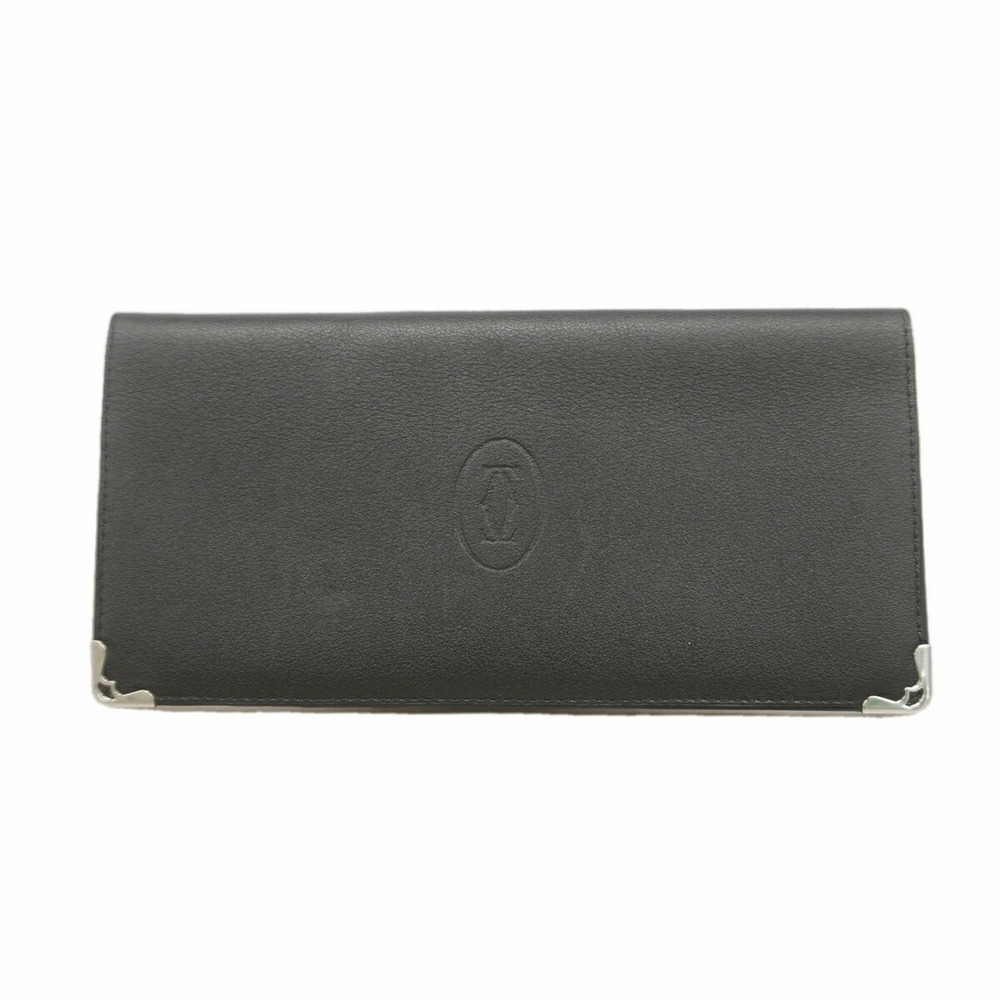 Cartier Wallet/Billfold, Leather, Black, Men's/Women's